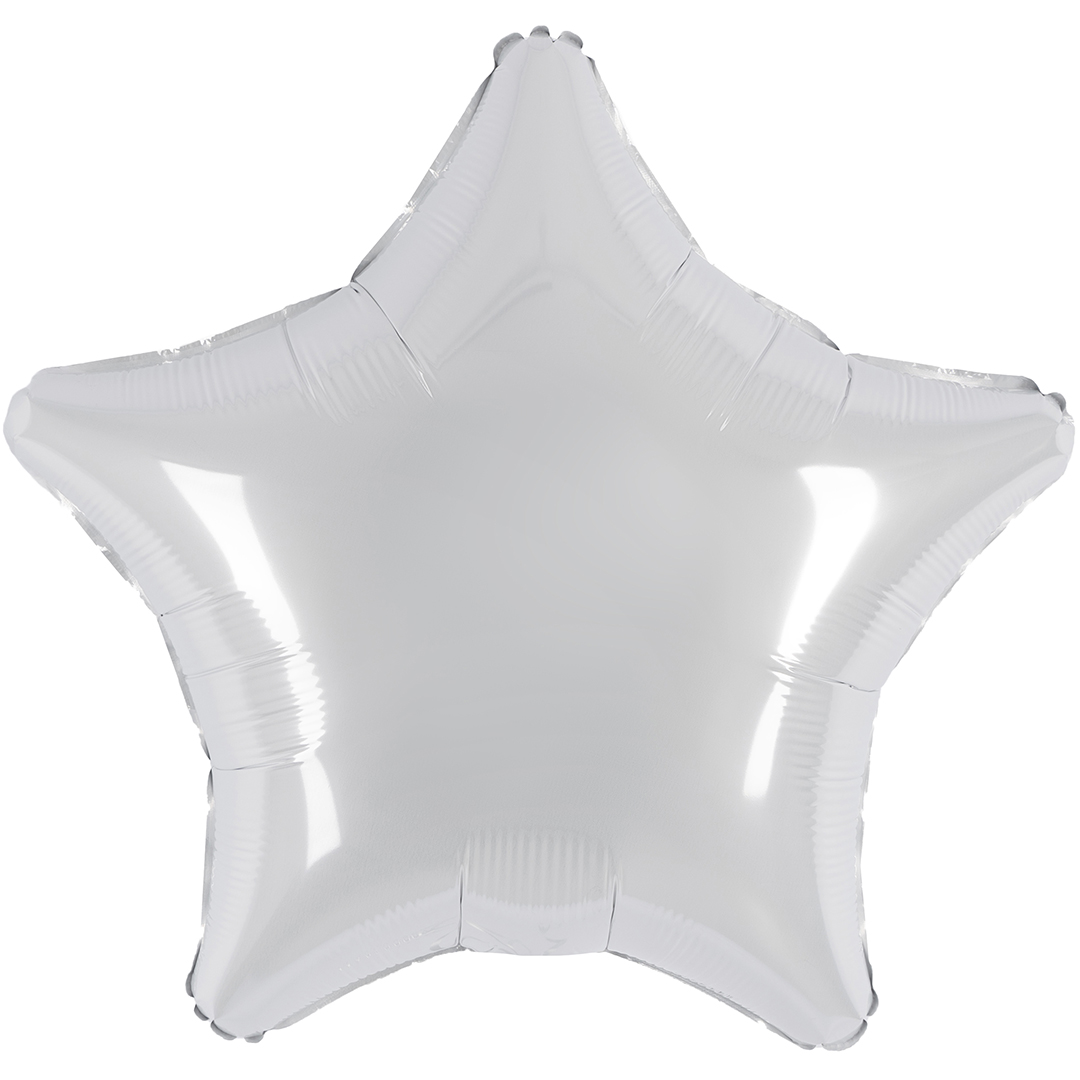 Шар (19''/48 см) Звезда, Белый блеск, 1 шт.