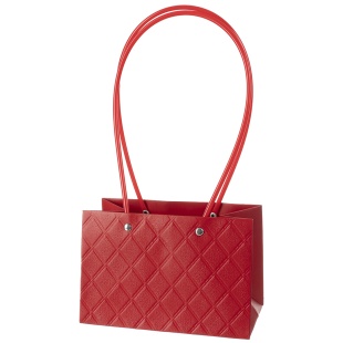 Пакет для цветов, Мастхэв, с тиснением, Красный, 18*12*10 см, 1 шт.