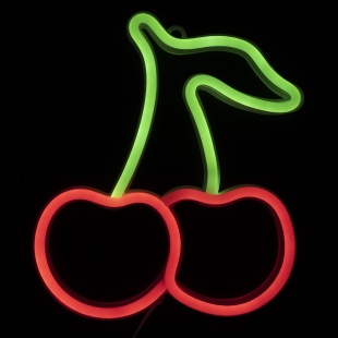 Световая фигура Вишенка, 19*23 см. Зеленый/Красный, 1 шт.