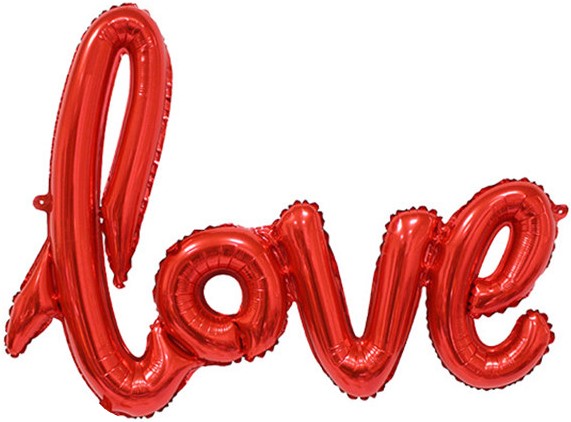 Шар (41''/104 см) Буква, Надпись "Love", Красный, 1 шт. в уп.