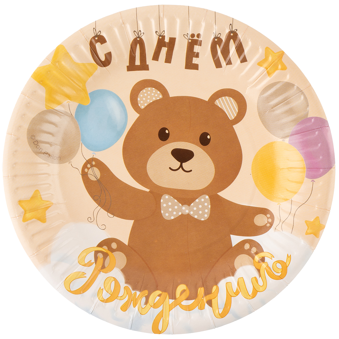 Тарелки (7''/18 см) Любимый мишка, 6 шт.