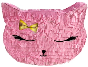 Пиньята складная, Кошечка с бантиком, Розовый, 35*27*9 см, 1 шт. в упак. 