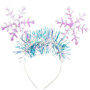 Ободок, Снежинки с дождиком, Белый, 1 шт. 