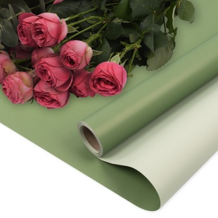 Упаковочная пленка 65мкр (0,57*10 м) Двухцветная, Светло-зеленый/Зеленый, Матовый, 1 шт.