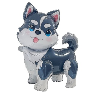 Шар 3D (27''/69 см) Фигура, Щенок Хаски, 1 шт. в уп.