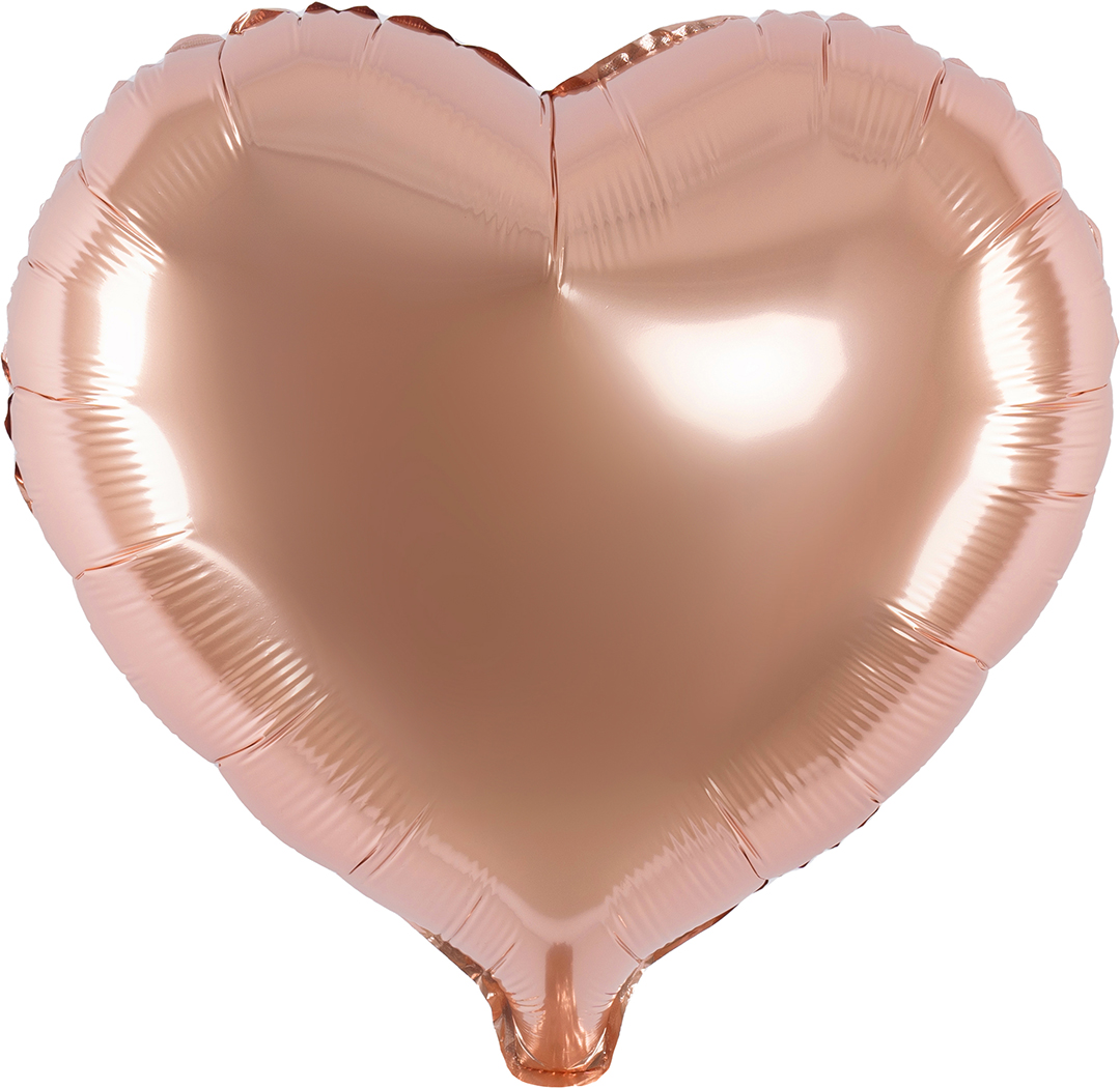Шар (18''/46 см) Сердце, Розовое Золото, Металлик, 1 шт.