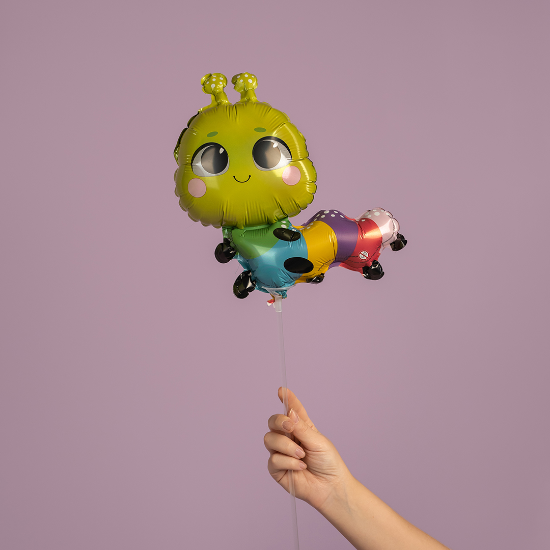 Шар (10''/25 см) Мини-фигура, Яркая гусеница, 1 шт.