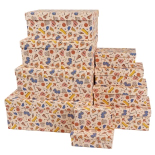 Набор коробок Спортивный микс, 33*20*13 см, 10 шт. в упак. 