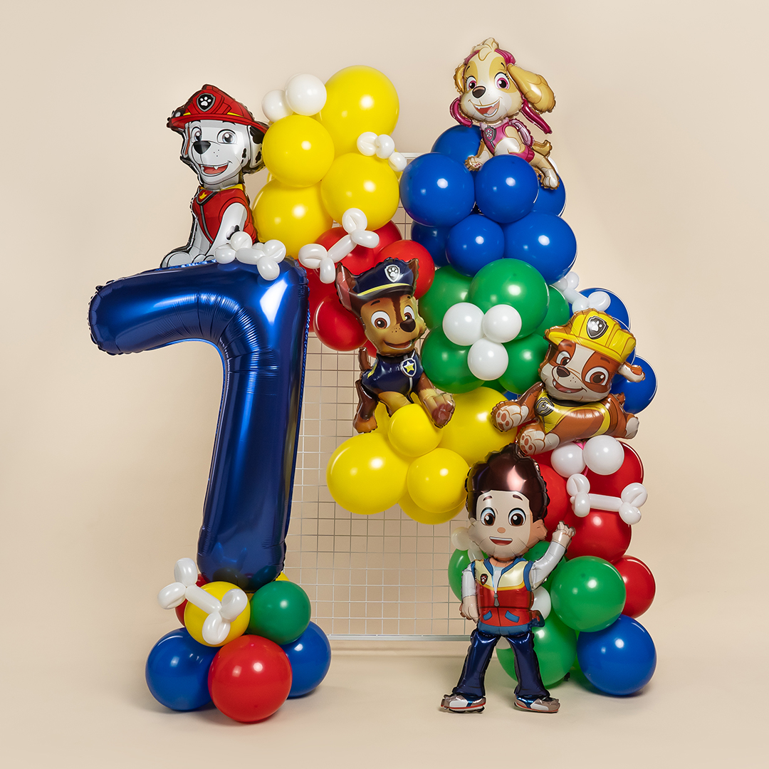 Шар (24''/61 см) Фигура, Щенок Полицейский (надув воздухом), 1 шт. в уп.