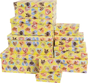 Набор коробок Милые мемы, 33*20*13 см, 10 шт. в упак. 