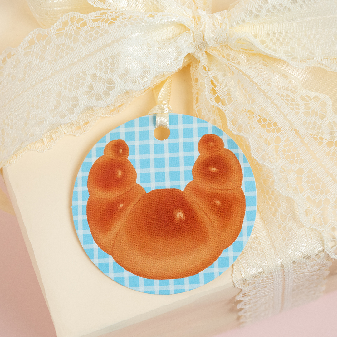 Бирки для подарков, Круг, Круассан, 5,4 см, 20 шт.