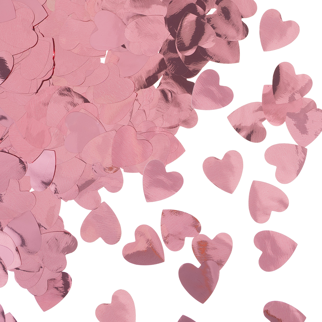 Конфетти фольга Сердце, Светло-розовый, Металлик, 2,5 см, 50 г.