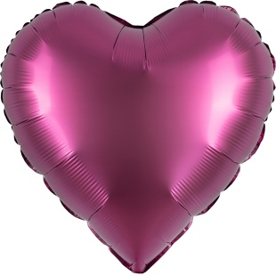 Шар (18''/46 см) Сердце, Бургундия, Сатин, 1 шт.