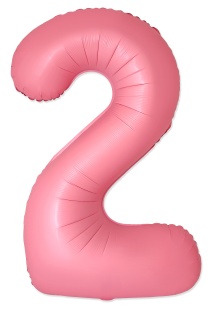Шар (40''/102 см) Цифра, 2 Slim, Светло-розовый, Макарунс, 1 шт. в уп.
