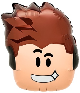 Шар (23''/58 см) Фигура, Блоки, Мальчик Герой в наушниках, 1 шт.