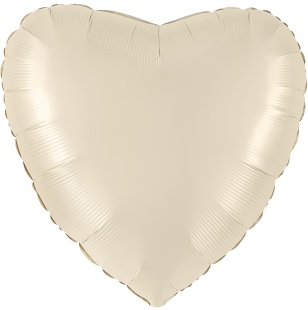 Шар (22''/56 см) Сердце, Кремовый, Сатин, 1 шт. в уп.