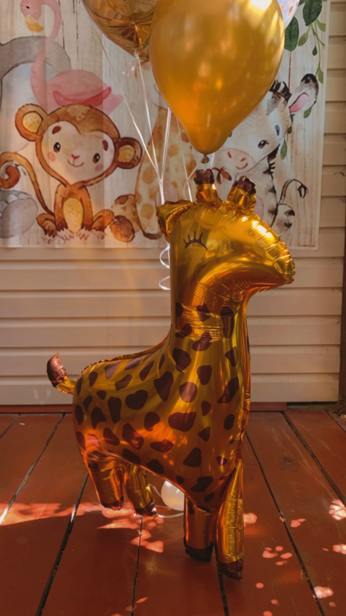 Шар (45''/114 см) Фигура, Жираф, Золото, 1 шт.