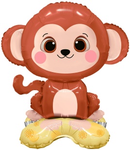 Шар 3D (24''/61 см) Фигура на подставке, Обезьянка, 1 шт. в уп.