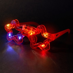 Светодиодные очки, Звезда, Красный, 1 шт. 