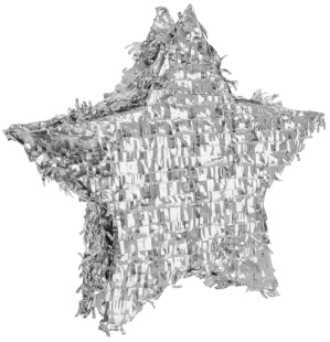 Пиньята складная, Звезда, Серебро, Металлик, 45*45*8 см, 1 шт. в упак. 