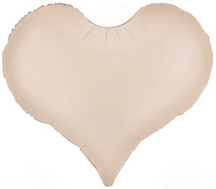 Шар (24''/61 см) Сердце, Люкс, Белый песок, Сатин, 1 шт. в уп.
