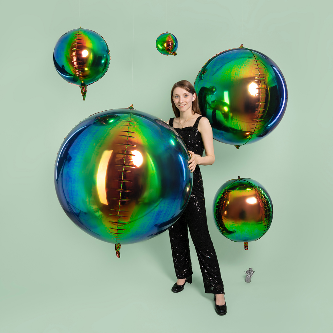 Шар 3D (10''/25 см) Мини-сфера, Фантом, Хамелеон, 1 шт. в уп.