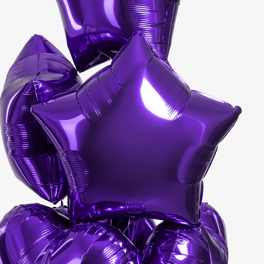 Шар (18''/46 см) Звезда, Королевский пурпур, 1 шт.