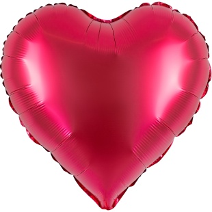 Шар (18''/46 см) Сердце, Красный, Сатин, 1 шт.
