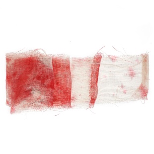 Декор.украшение, Истлевшая ткань для Хэллоуина, Белый с кровью, 8*100 см, 1 шт.