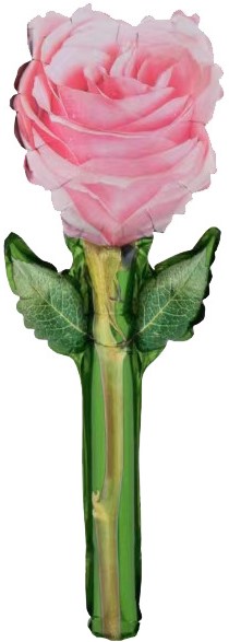 Шар с клапаном (17''/43 см) Мини-цветок, Роза, Розовый, 5 шт. в уп.