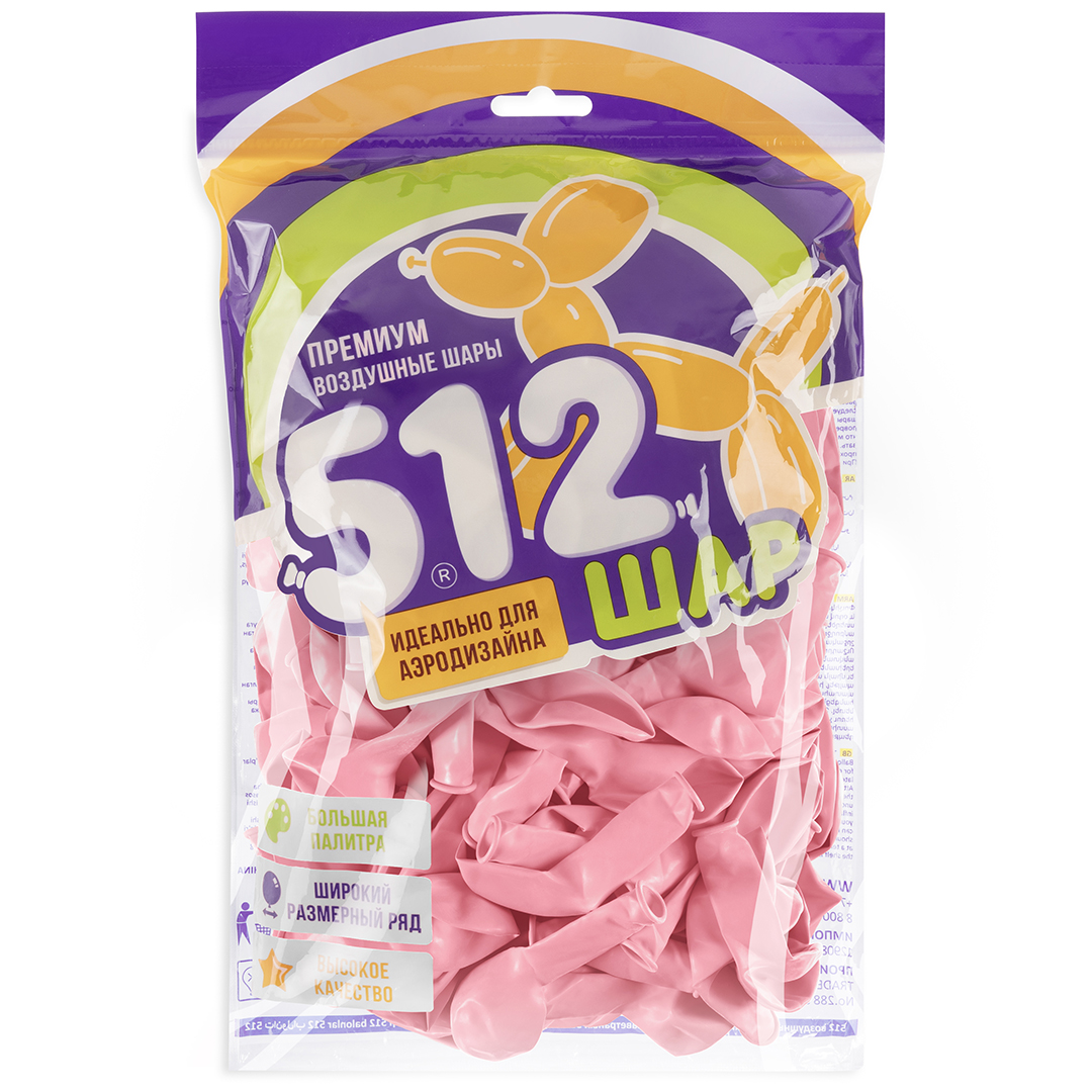 Шар (10''/25 см), Светло-розовый, пастель, 100 шт.