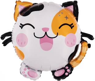 Шар (23''/58 см) Фигура, Счастливый котик, 1 шт.