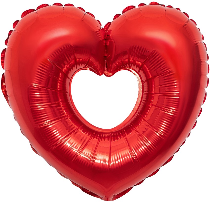 Шар (14''/36 см) Мини-сердце, Символ любви, Красный, 1 шт.