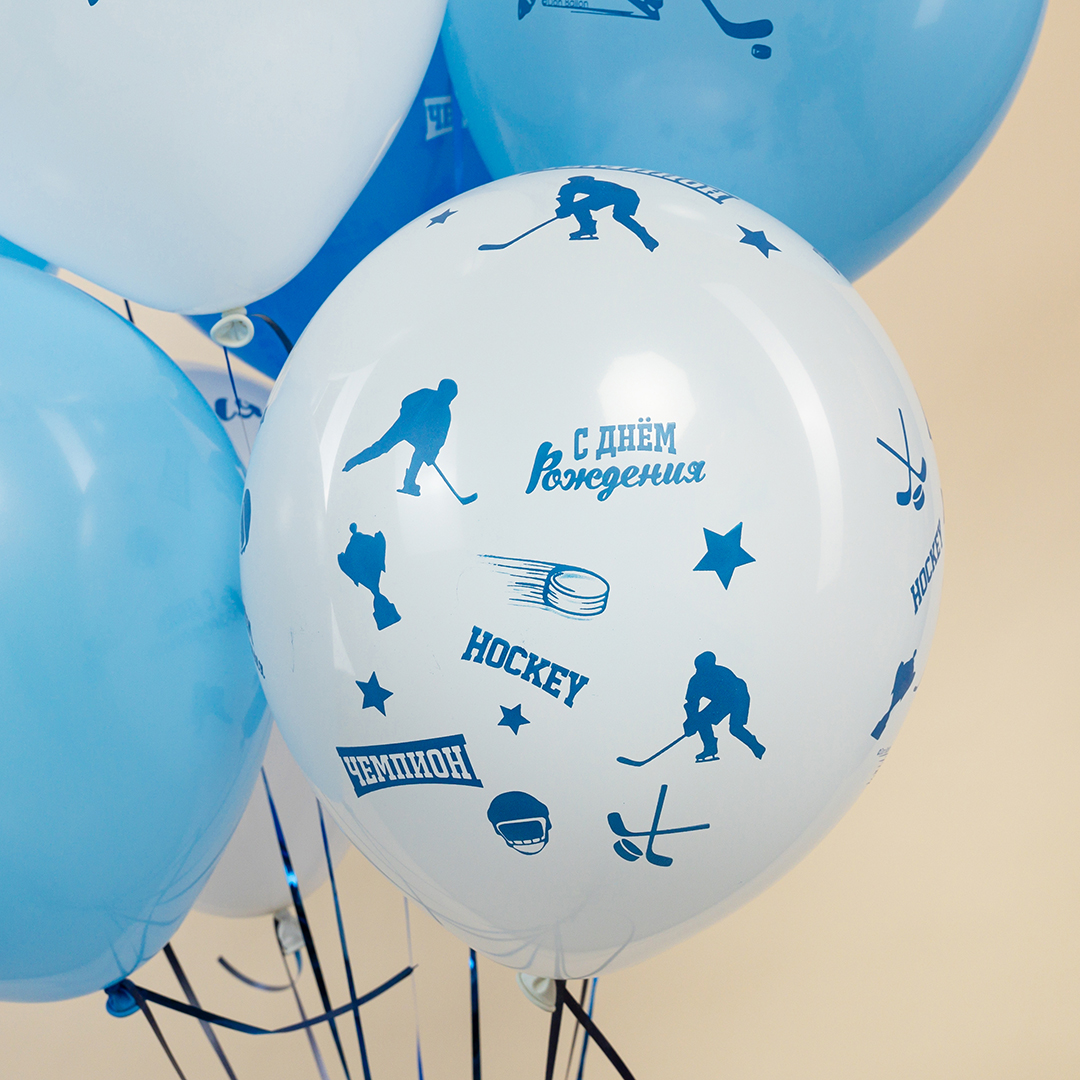 Шар (12''/30 см) Хоккей, Ассорти, пастель, 5 ст, 25 шт.