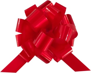 Бант Шар, Красный, Лаковый, 10 см, 1 шт. в упак. 