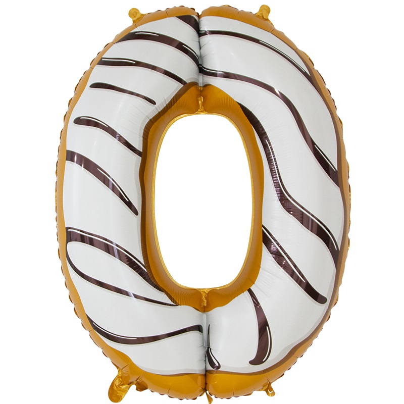 Шар (34''/86 см) Цифра, 0 Пончик, 1 шт. в уп.