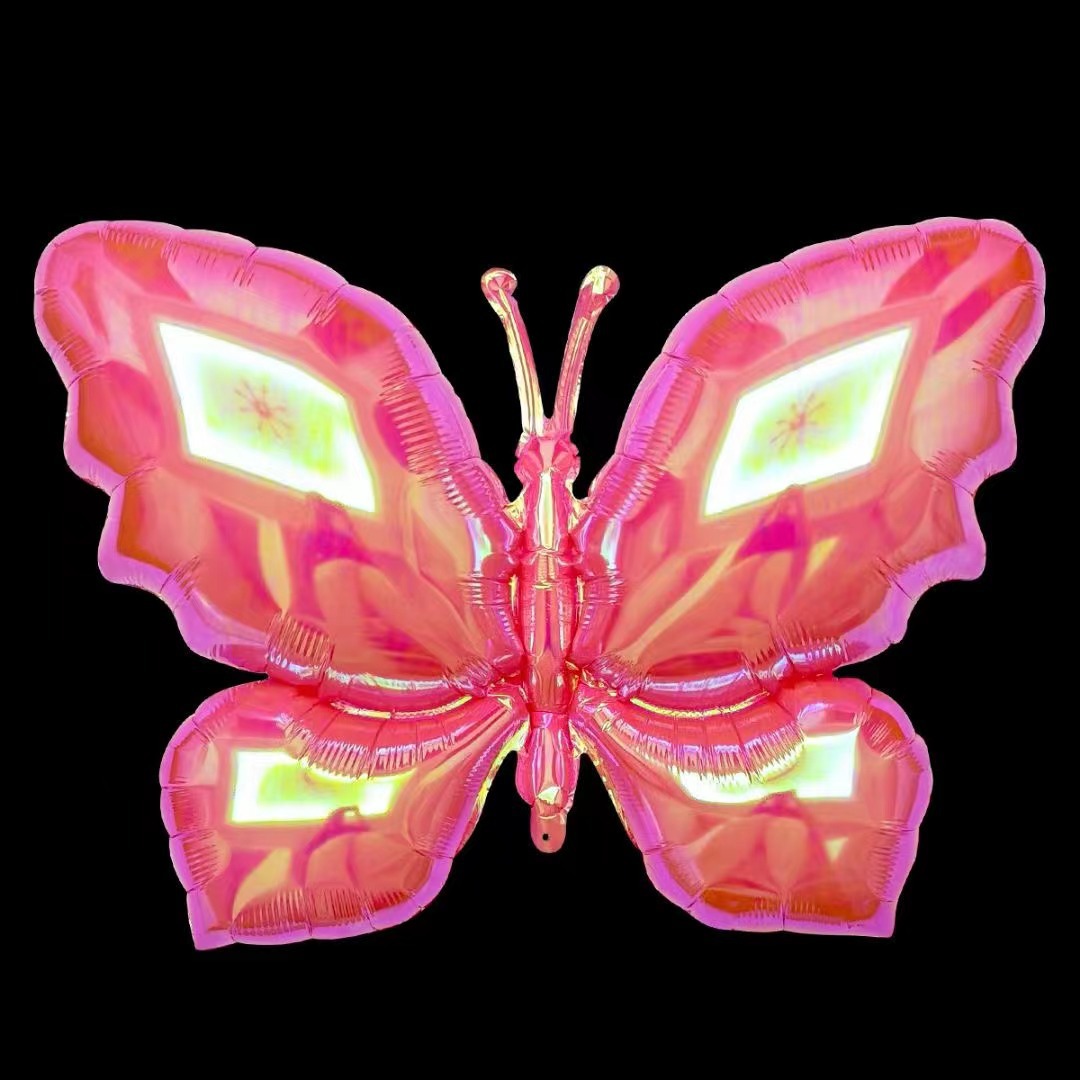Шар (26''/66 см) Фигура, Бабочка (надув воздухом), Розовый, Хамелеон, 1 шт. в уп.