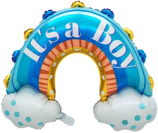 Шар (36''/91 см) Фигура, Радуга для мальчика, Голубой, 1 шт.