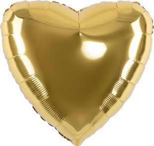 Шар (32''/81 см) Сердце, Золото, 1 шт.