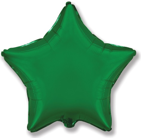 Шар (9''/23 см) Мини-звезда, Зеленый, 1 шт.