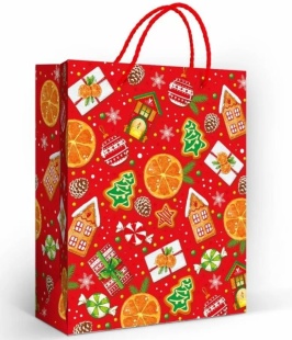 Пакет подарочный, Новогодние сладости, 22,7*18 см, 1 шт.