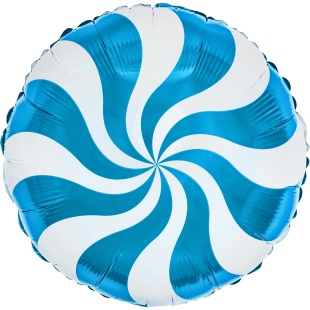 Шар (9''/23 см) Мини-круг, Леденец, Синий, 1 шт.