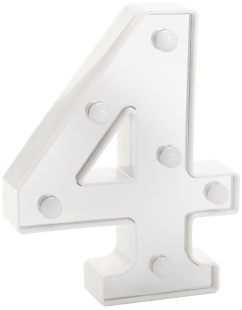 Световая фигура Цифра, 4, 16 см. Серебро, 1 шт.