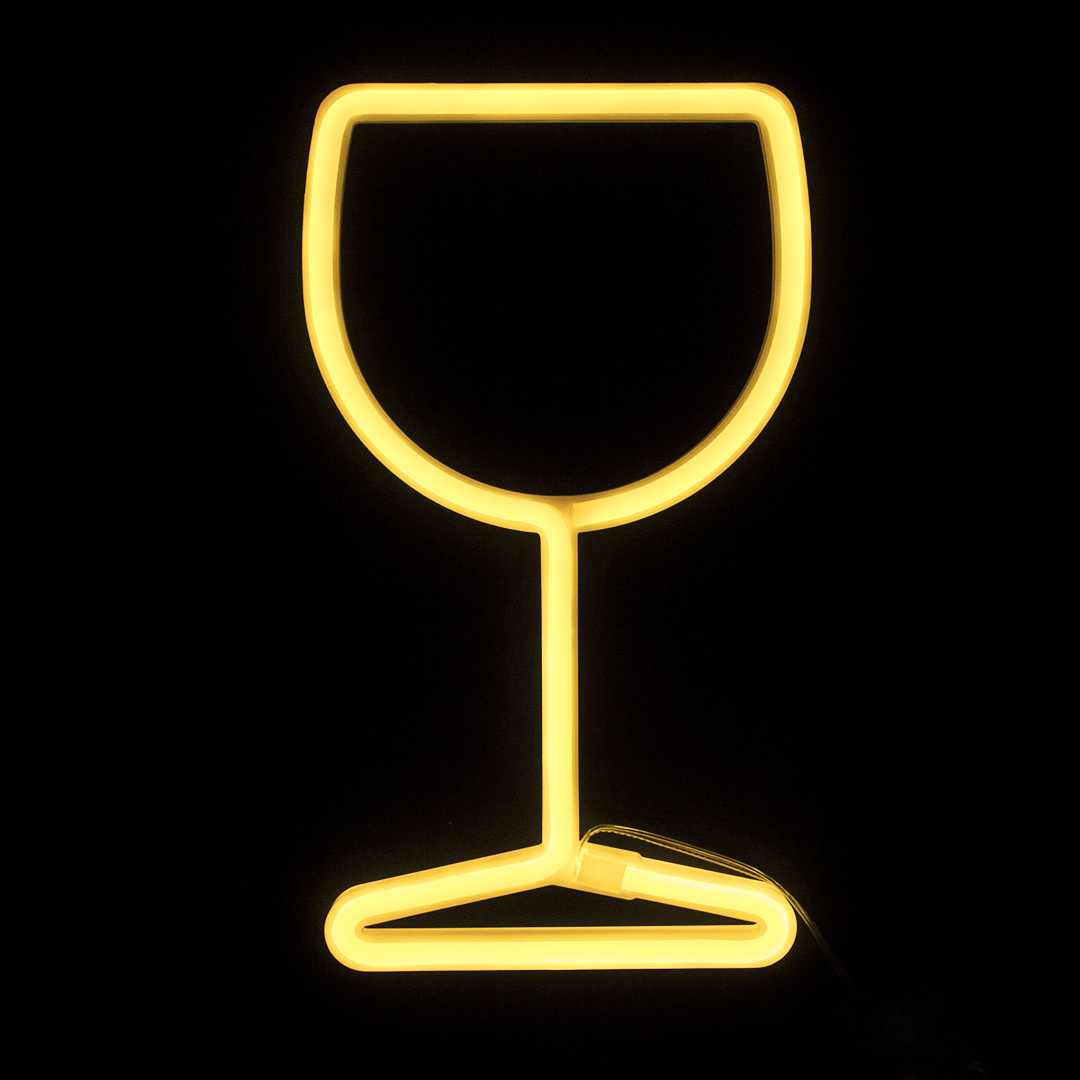 Световая фигура Бокал, 15*27 см. Теплый белый, 1 шт.