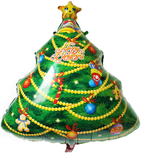 Шар (29''/74 см) Фигура, Новогодняя елка, 1 шт.