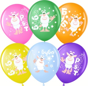 Шар (12''/30 см) Буба, Ассорти, пастель, 1 ст, 25 шт.