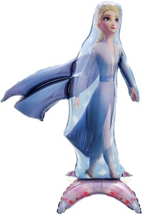 Шар 3D (46''/117 см) Фигура на подставке, Зимняя принцесса, Белая коса, 1 шт. в уп.