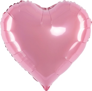 Шар (18''/46 см) Сердце, Розовый, 1 шт.
