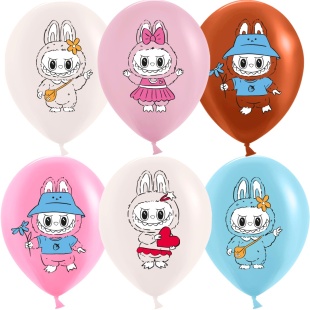 Шар (12''/30 см) Плюшевые эльфы, Милые друзья, Ассорти, пастель, 1 ст, 25 шт.