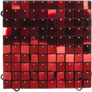 Декоративная панель Пайетки, 30*30 см. Красный, Металлик, 1 шт.